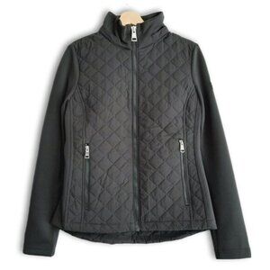 ANDREW MARC | Diamond Quilted Body Light FullZip Jacket Short Coat Black S Flaw